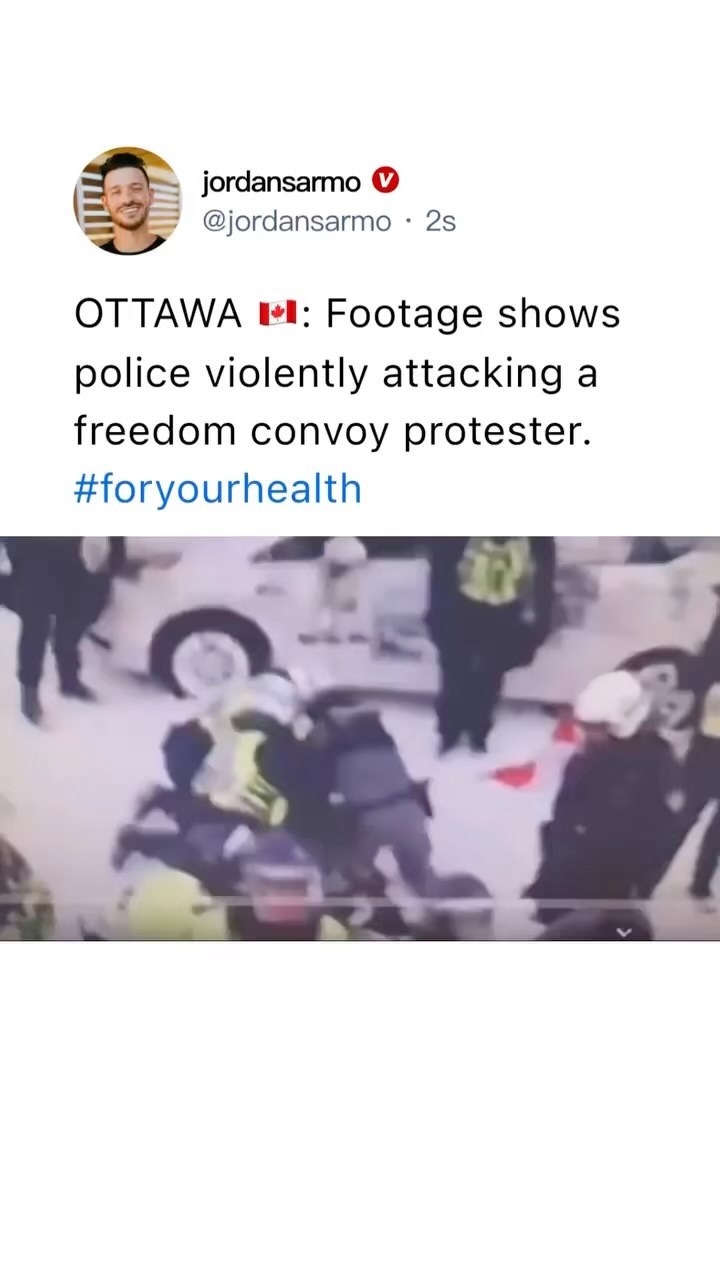 Read more about the article OTTAWA 101: Footage shows police violently attacking a freedom convoy protester. #foryourhealth