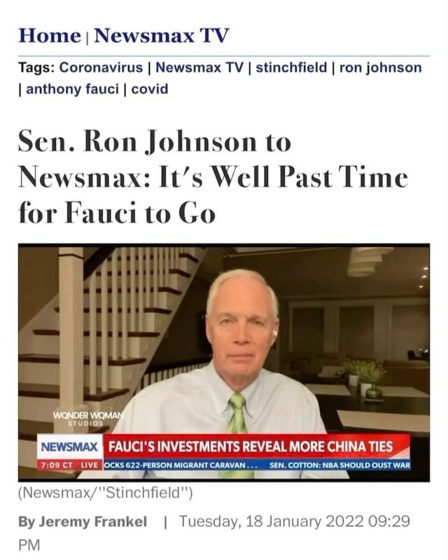 Read more about the article SENATOR RON JOHNSON (R-Wisconsin): “This fight is about truth versus deceit, dis