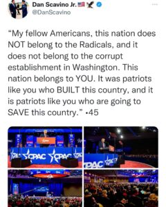 Read more about the article “My fellow Americans, this nation does NOT belong to the Radicals, and it does not belong to the corrupt establishment in Washington. This nation belongs to YOU. It was patriots like you who BUILT this country, and it is patriots like you who are going to SAVE this country.” •45