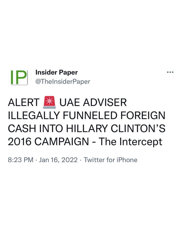 Read more about the article ALERT UAE ADVISER ILLEGALLY FUNNELED FOREIGN CASH INTO HILLARY CLINTON’S 2016 CAMPAIGN – The Intercept