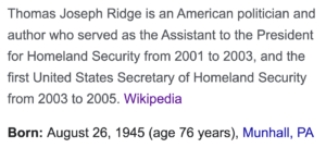 Read more about the article The bombing of Afghanistan’s airport on Tom Ridge’s 76th birthday, August 26, 2021 (in light of him being first head of DHS)