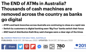 Read more about the article ATMs are disappearing in Australia (and in your neighborhood too), February 28, 2022