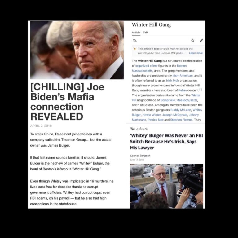 Read more about the article [CHILLING] Joe Biden’s Mafia connection REVEALED – ‘Whitey Bulger was Never an FBI Snitch Because He•s Irish, says His Lawyer