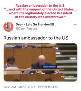 Read more about the article Russian ambassador to the U.S. “…and with the support of the United States… where the legitimately elected President of the country was overthrown.”