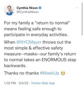 Read more about the article This freak is calling for masking so her family can “return to normal” while lit