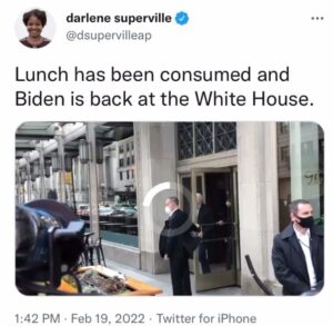 Read more about the article Lunch has been consumed and Biden is back at the White House.