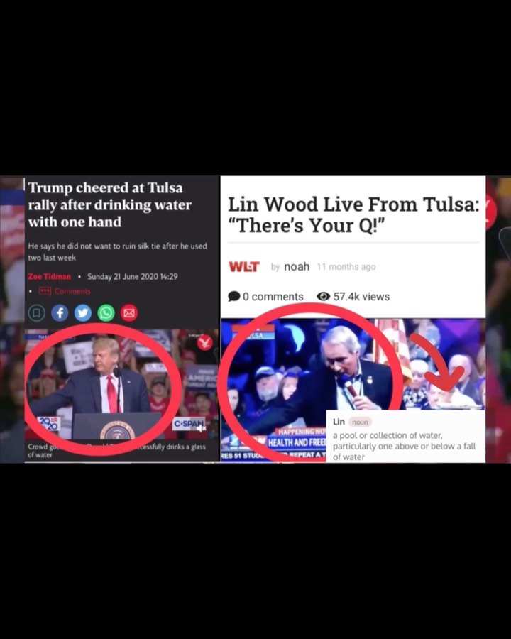 Read more about the article Trump cheered at Tulsa rally after drinking water with one hand – Lin Wood Live From Tulsa: “There’s Your Q!”