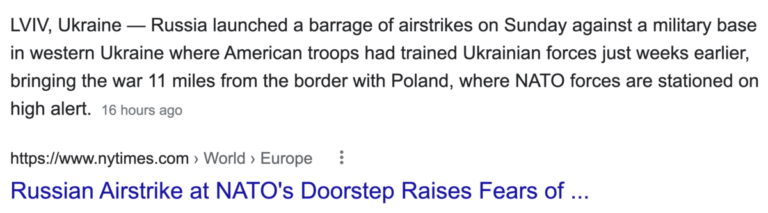 Read more about the article Russia’s attack is 11 miles from Poland’s (NATO’s) border, Sunday & Monday March 13 & 14 reporting
