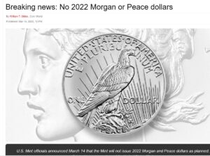 Read more about the article BREAKING  US Mint announces silver shortage

The United States Mint will not str