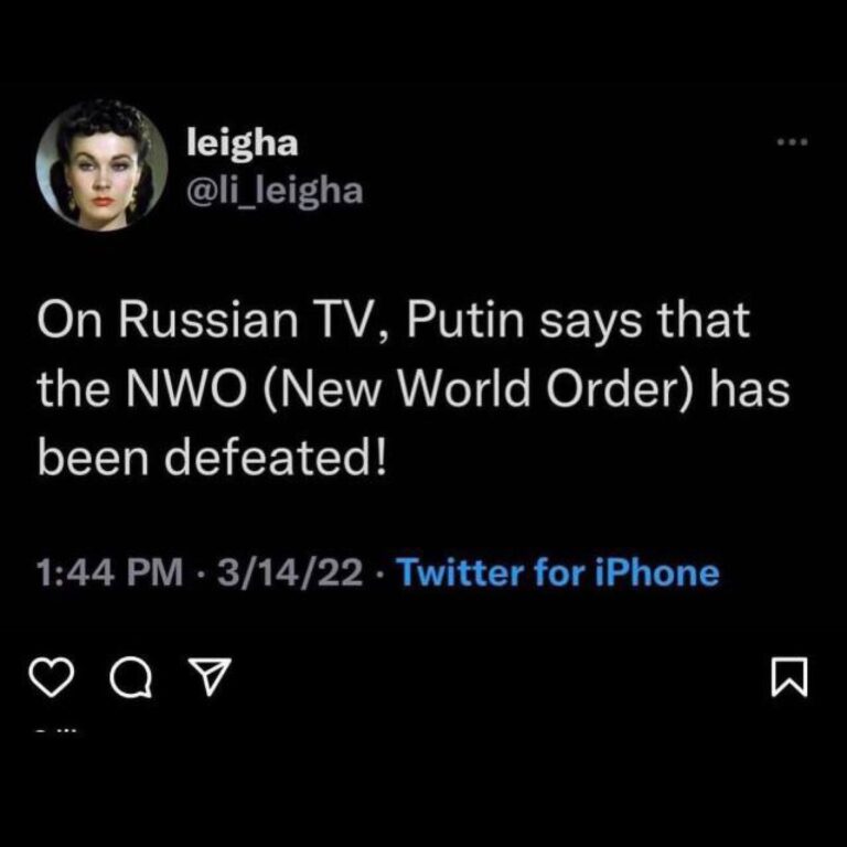 Read more about the article On Russian TV, Putin says that the NWO (New World Order) has been defeated!
