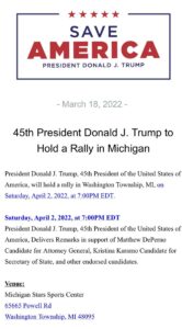 Read more about the article 45th President Donald J. Trump to Hold a Rally in Michigan
