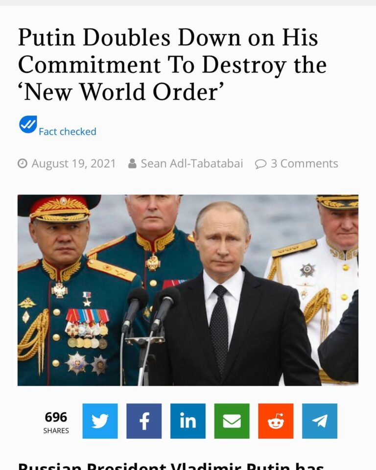 Read more about the article Putin Doubles Down on His Commitment To Destroy the ‘New World Order’