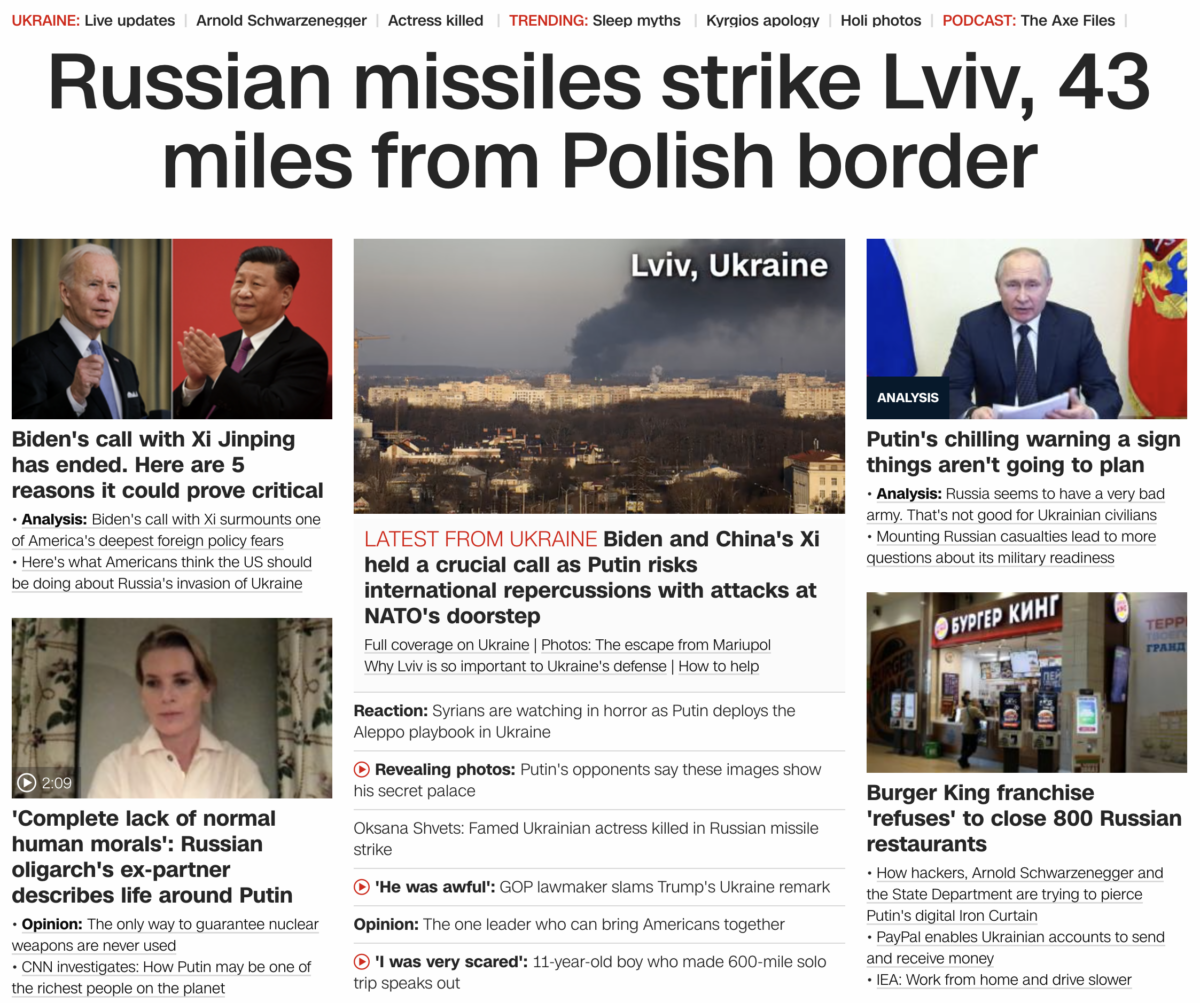 You are currently viewing Russian missiles strike Lviv, 43 miles from Polish border, March 18, 2022 propaganda