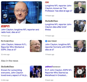 Read more about the article John Clayton, longtime NFL analyst, dead at 67, 331-days before Super Bowl 57, March 18, 2022