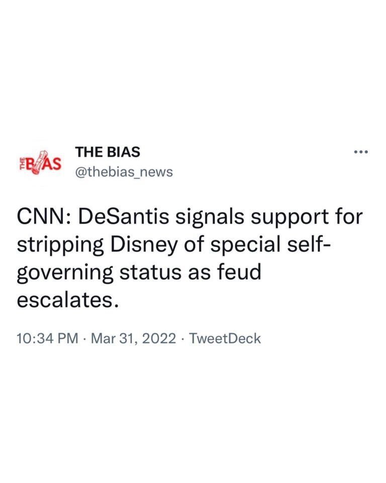 Read more about the article DID YOU KNOW? Disney has its own court system. – CNN: DeSantis signals Support for stripping Disney Of special self- governing status as feud escalates.