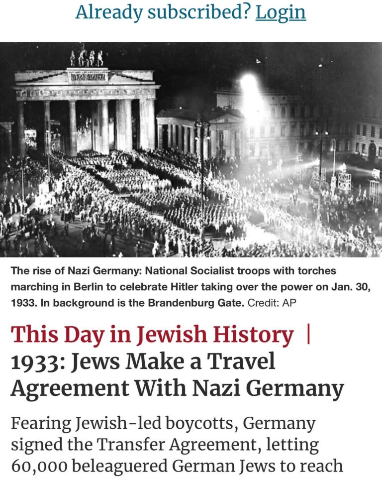 Read more about the article Did you know Israel wouldn’t even of happen if it wasn’t for Hitler and his deal