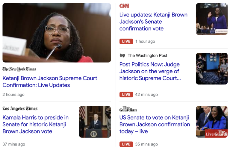 Read more about the article Ketanji Brown Jackson to be voted in as first black female Supreme Court Justice, April 7, 2022, on the 5-year anniversary of Trump’s first Supreme Court Justice being voted in