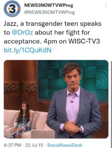 Read more about the article Dr Oz supports underage trandgenderism 

He calls himself a conservative now