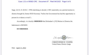 Read more about the article BREAKING: Judge Christopher Cooper has Denied Michael Sussmann’s motion to dismi
