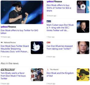 Read more about the article Elon Musk offers to buy all of Twitter at $54 per share, April 14, 2022, in clear Jesuit pawn ritual