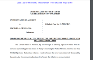 Read more about the article For those keeping track, another filing in Sussmann case.