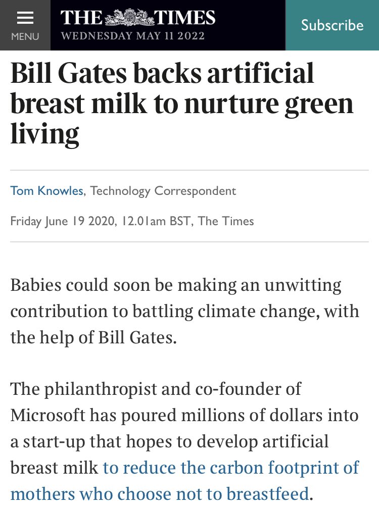 Read more about the article Is Bill Gates Involved In
       Formula Shortage

Biomilq, founded 2020, cultur