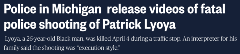 Read more about the article Killing of Patrick Lyoya in Grand Rapids, Michigan parallels killing of Walter Scott in Charleston, South Carolina (April 4, 2022 & April 4, 2015)