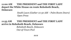 Read more about the article Joe Biden is taking off at 11:00AM tomorrow for a weekend at his Delaware beach