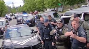 Read more about the article Patriot Front Protesters Release Bodycam Video of Their Arrest — Police and Feds Sent at Least 10 Vehicles and Pulled Guns Out to Arrest 31 Unarmed Protesters