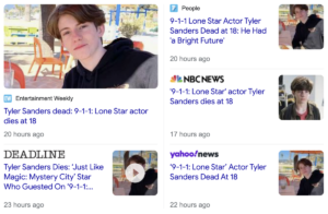 Read more about the article Tyler Sanders, 9-1-1: Lone Star actor, dead at age 18, on the kill date, June 16, 2022