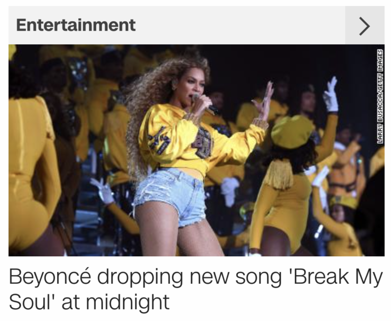 Read more about the article Beyonce announces ‘Break My Soul’ single to release at midnight on Summer Solstice, June 21, 2022