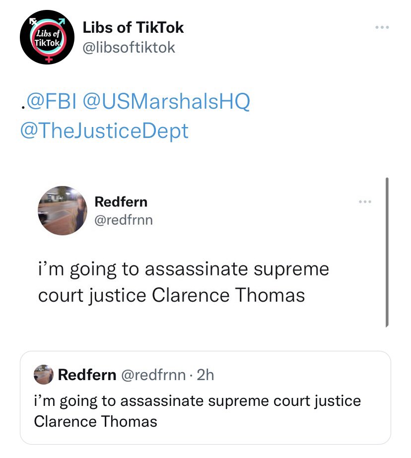 You are currently viewing In case anyone was wondering, threatening to assassinate a Supreme Court Justice
