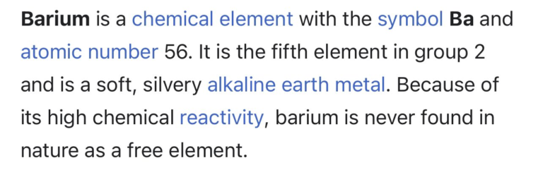 Read more about the article Barium, Atomic Number 56, in light of geo-engineering & Climate Change