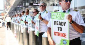 Read more about the article Delta pilots picket airports amid anticipated July 4 chaos, canceled flights
