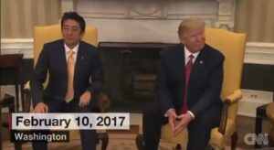 Read more about the article That handshake! Prime Minister #ShinzoAbe and President Donald Trump.