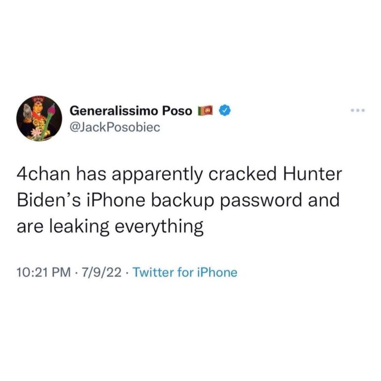 Read more about the article 4chan has apparently cracked Hunter Biden’s iPhone backup password and are leaking everything