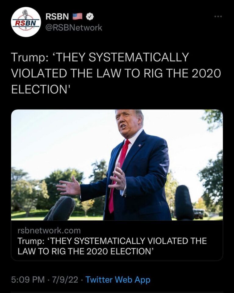 Read more about the article Trump: ‘THEY SYSTEMATICALLY VIOLATED THE LAW TO RIG THE 2020 ELECTION’