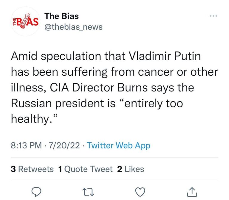Read more about the article Isn’t it funny that Biden today says he has cancer but Putin is on tren squattin