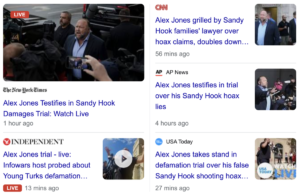 Read more about the article Alex Jones grilled by Sandy Hook parents over â€œhoaxâ€� claims, September 22, 2022, 223-days after his 48th birthday