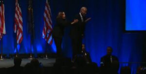 Read more about the article What’s Going On? Kamala Harris Has to Pull Joe Biden Away From Edge of the Stage at Democrat Campaign Event (VIDEO)