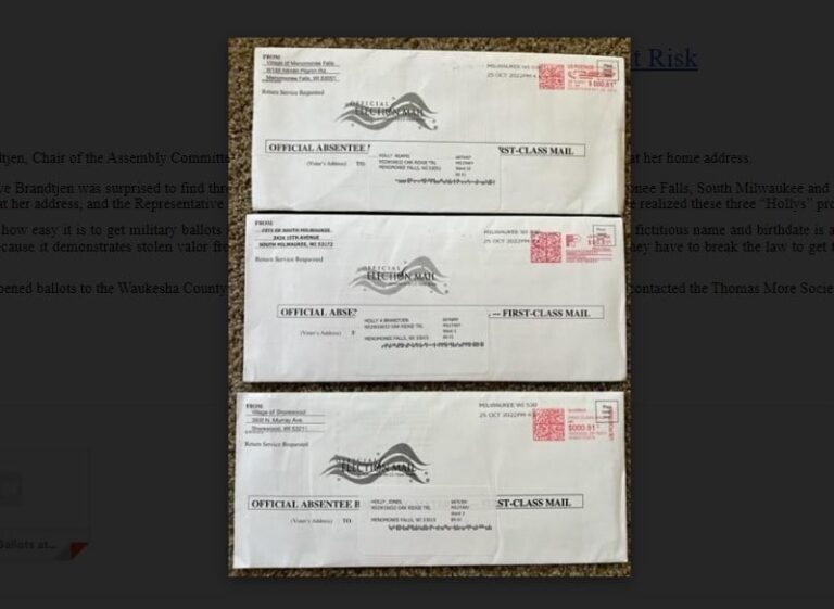 Read more about the article BREAKING: Deputy Director of Milwaukee Election Commission FIRED for Sending Out Fake Military Ballots to State Residents –UPDATE: Rep Brandtjen Responds