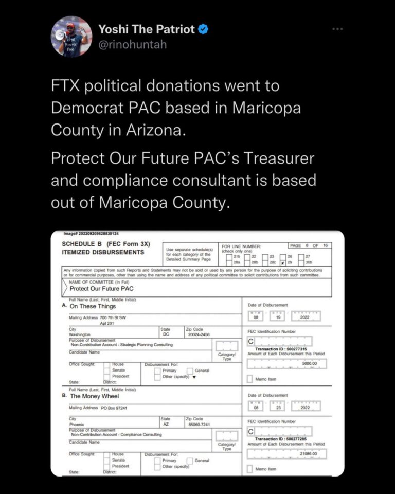 Read more about the article To Protect Our Future PAC received $27,000,00 in donations from FTX. 

FTX direc