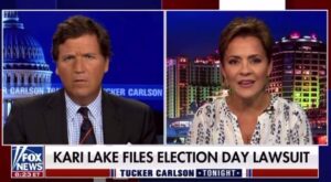 Read more about the article BRAVO! Tucker Carlson Only FOX News Host to Invite Kari Lake On to Discuss Shocking Election Day Fraud and Her Historic Lawsuit Against Katie Hobbs and Maricopa County (VIDEO)