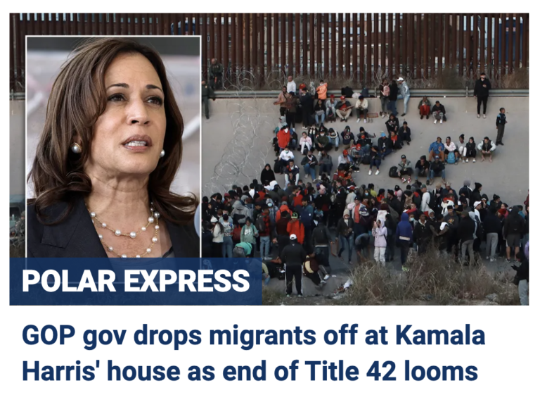 Read more about the article Republicans drop off migrants at Kamala Harris’s house as Title 42 ends, December 24, 2022