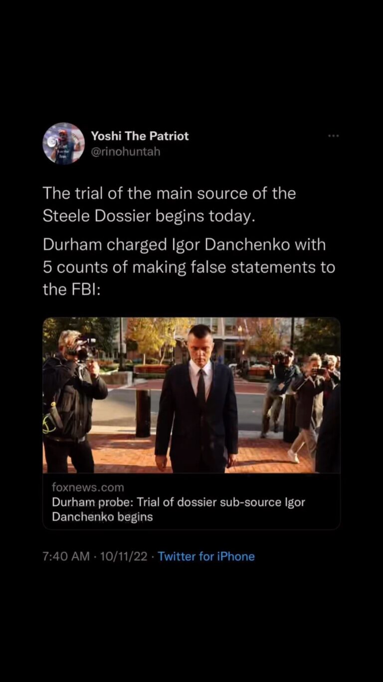 Read more about the article Igor Danchenko is THE primary sources of the Steele Dossier that was used to imp