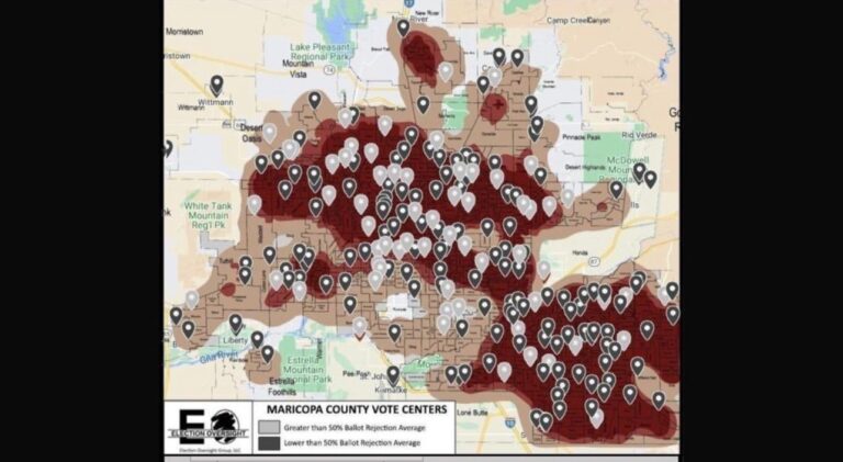 Read more about the article Kari Lake DESTROYS Stephen Richer And Bill Gates’ Lies With Maricopa County Heat Map And Locations Of Machine Failures On Election Day, AT LEAST 7,000 Ballots Rejected EVERY 30 Minutes (VIDEO)