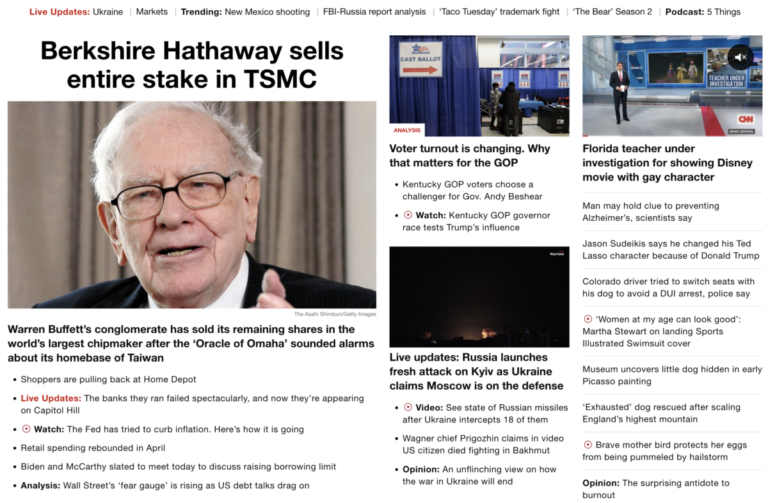 Read more about the article Warren Buffett’s Berkshire Hathaway sells entier stake in TSMC, Monday, May 15, 2023