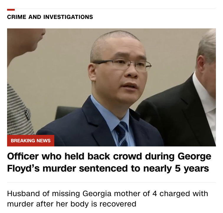 Read more about the article Officer involved in George Floyd killing sentenced to 5 years in prison, Monday, August 7, 2023