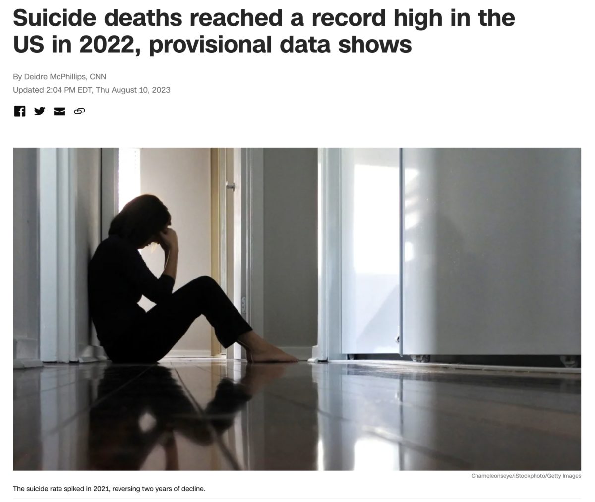 You are currently viewing Suicide deaths reached a record high in the US in 2022, the year of the new federal suicide prevention line