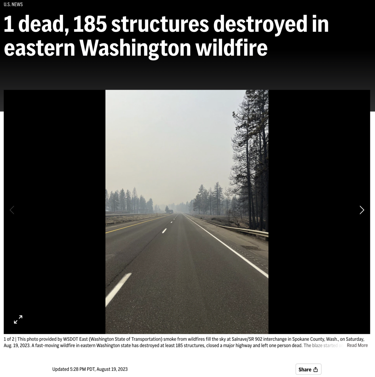 You are currently viewing At least 185 buildings burn in Spokane, Washington, August 19, 2023, following Maui fires
